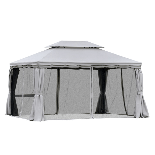 10ft x 13ft Patio Gazebo-Gray-AS T575-S0671347985