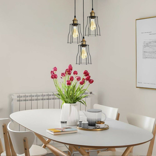 3-Lights Cage Pendant Lamps Ceiling Light Fixtures~1422 T575-S0671386931