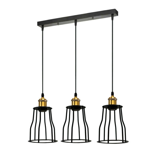 3-Lights Cage Pendant Lamps Ceiling Light Fixtures~1422 T575-S0671386931