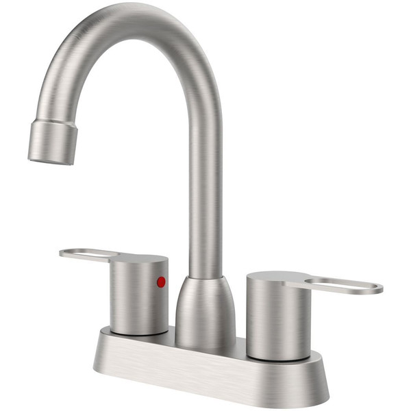 2 Handles Bathroom Sink Faucet, Brushed Nickel Centerset RV Bathroom Faucets for 3 Hole T575-S0671287764