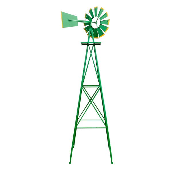 8FT Weather Resistant Yard Garden Windmill Green T575-S0671288808