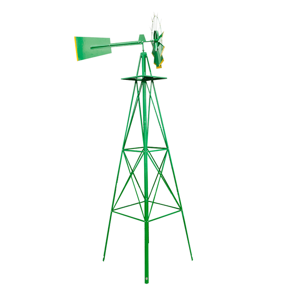 8FT Weather Resistant Yard Garden Windmill Green T575-S0671288808