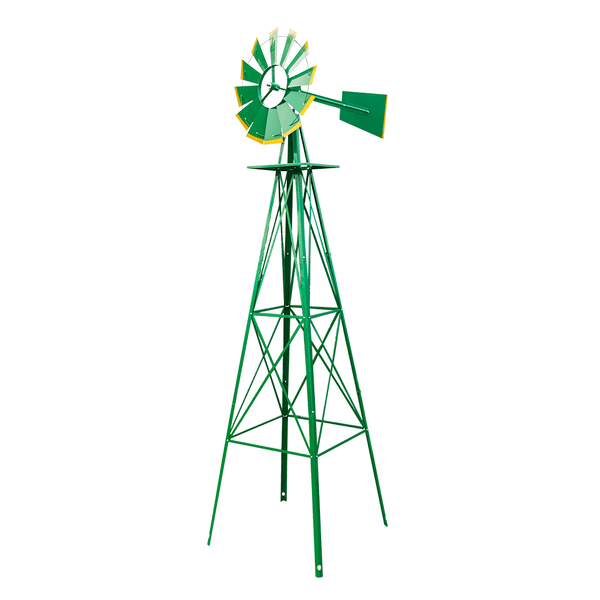 8FT Weather Resistant Yard Garden Windmill Green T575-S0671288808