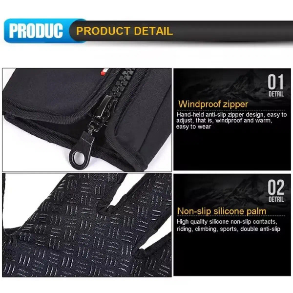 Color: black, Gloves Size: XL - Touchscreen Warm Gloves Outdoor Cycling Driving Motorcycle Waterpro F640-12000041445236799