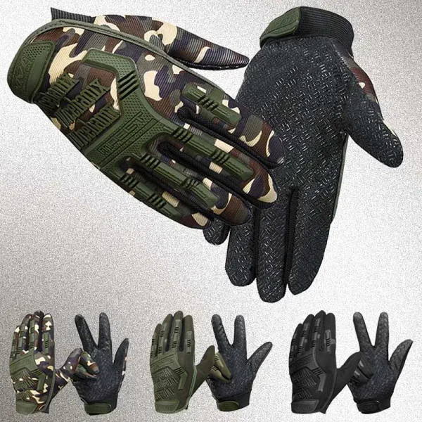 Color: green, Gloves Size: L - Men Tactical Gloves Full Finger Motos Racing Training Fighting Glove F640-12000039949150491
