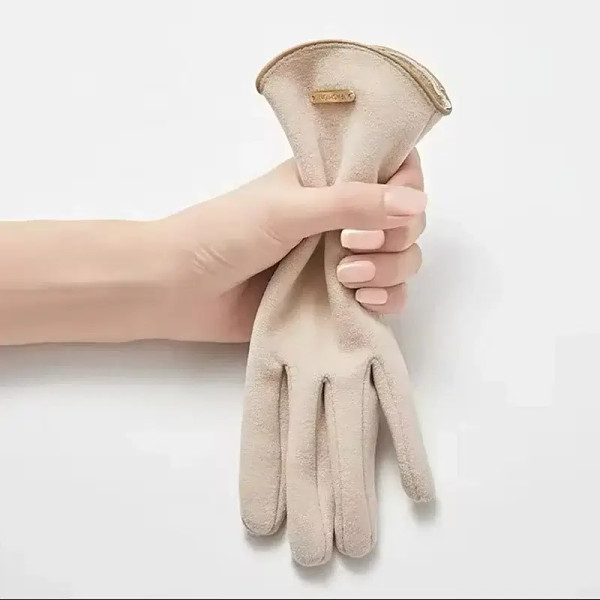 Color: Dark Grey, Gloves Size: One Size - Women Autumn Winter Keep Warm Touch Screen Thin Solid Sim F640-12000041500945586