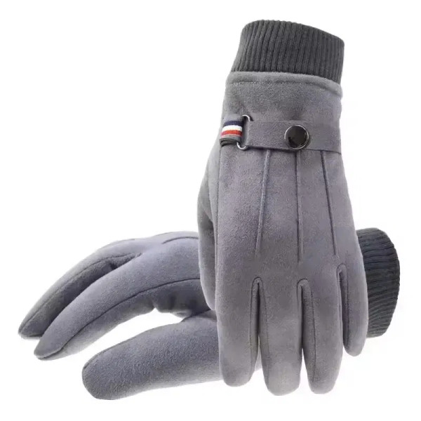 Color: WHITE - Men's Winter r?µ?‡?°?‚ Suede Warm Split Military Finger Gloves Outdoor Riding Ski Fi F640-12000044608272742