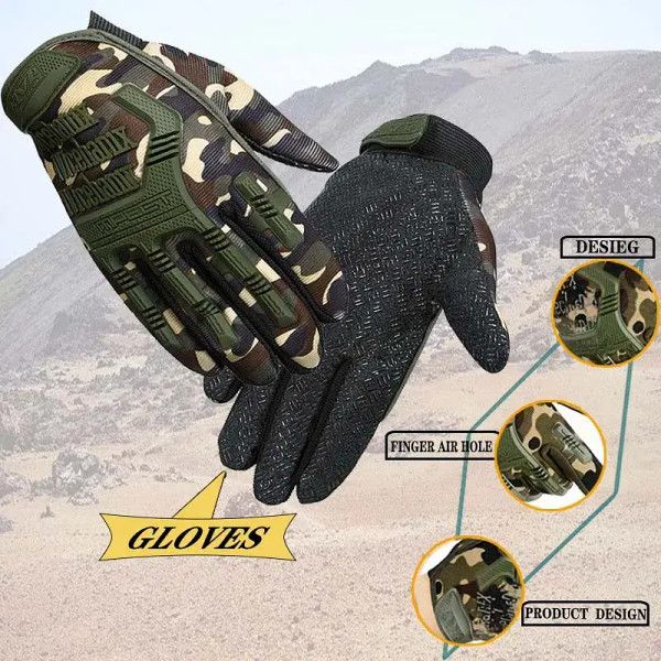 Color: green, Gloves Size: M - Men Tactical Gloves Full Finger Motos Racing Training Fighting Glove F640-12000039949150490