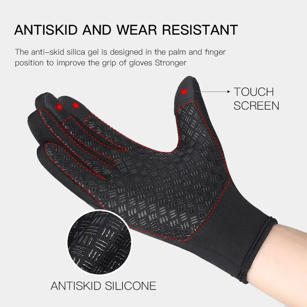 Color: GRAY, Gloves Size: S - Hot Winter Gloves For Men Women Touchscreen Warm Outdoor Cycling Driv F640-12000033220268629