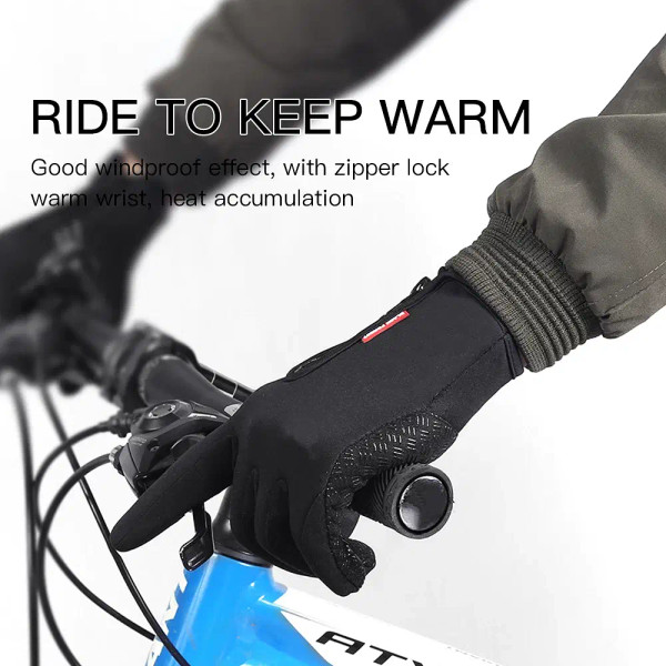 Color: GRAY, Gloves Size: S - Hot Winter Gloves For Men Women Touchscreen Warm Outdoor Cycling Driv F640-12000033220268629