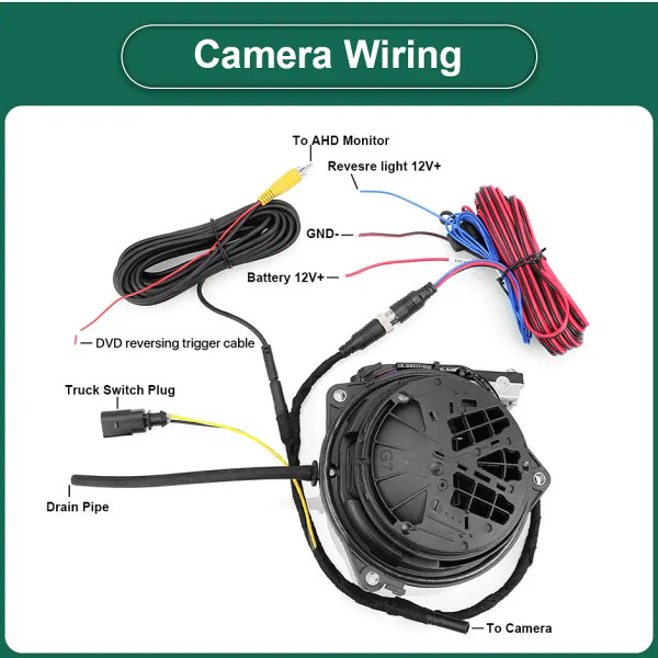 Color Name: Orange, Voltage: 5V - 170?° AHD 1080P Flip Emblem Rear View Reverse Backup Camera For V F640-12000038980654276