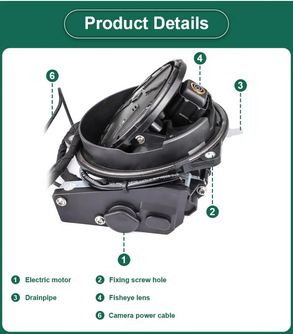 Color Name: Silver, Voltage: 6V - 170?° AHD 1080P Flip Emblem Rear View Reverse Backup Camera For V F640-12000038980654273