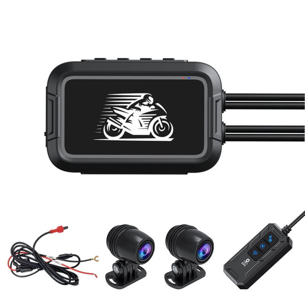 Motorcycle Dash Cam 150° Wide Angle, HD 1080P Front and Rear Camera Driving Recorder, Loop Recordin K484-FQZAU_Y628ANUZ