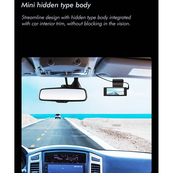 Car Hidden Dash Cam 2k Night Vision Front Rear Double Recording Driving Reversing Recorder Black K484-PAU_0FIFV3L1