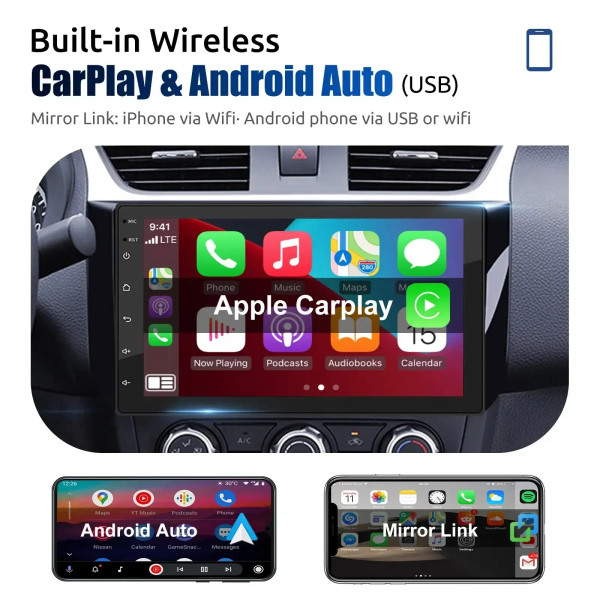 Color: Mint, Ships From: CHINA - ESSGOO Car Radio Wireless Carplay Android Auto 2 Din 7"/9" GPS Nav F640-12000036464646921