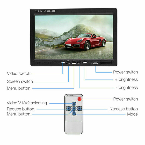 7 Inch Monitor for Rv Truck Bus Wireless Night Vision System Rear View Backup Camera Black K484-PAU_0GN2C8FV