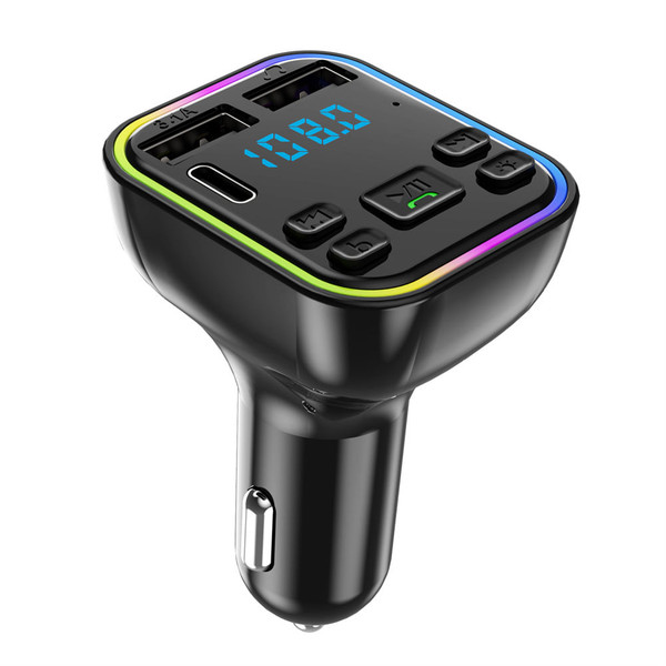 Led Backlight Bluetooth Fm Transmitter Dual Usb Type C Fast Charger Black K484-PEL_0NP0GNTH