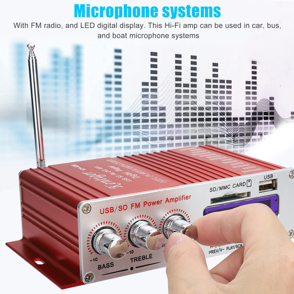 Hy-400 12v Power Amplifier U Disk Sd Memory Card with Infrared RC Mini Small Motorcycle Audio Amp R K484-PAU_0I1MORVY