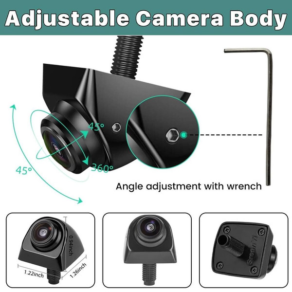 Backup/Front/Side View Camera 170° Wide Angle AHD 720P Reverse Rear Cam With 4 Infrared Lights For  K484-PAU_0K3Z2QGY
