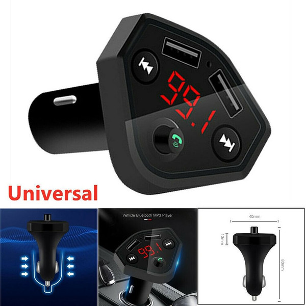 B4 12V 24V Car Cigarette Lighter Socket USB Charger MP3 Player Bluetooth Hands-free Black K484-PAU_0GJBBMXY