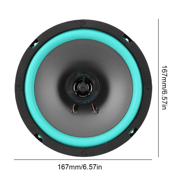 Size: 7" - 4/5/6 Inch Car Speakers 100W/160W Max Universal HiFi Coaxial Subwoofer Car Audio Music S F640-12000037306431788