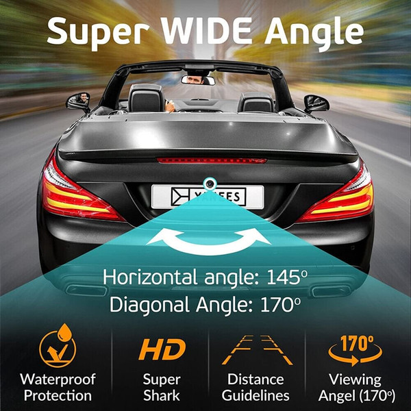 Backup Camera for Trucks 7 inch Dvr Monitor System Waterproof Night Vision Rear View Camera Kit Bla K484-PAU_0JOETM4Q