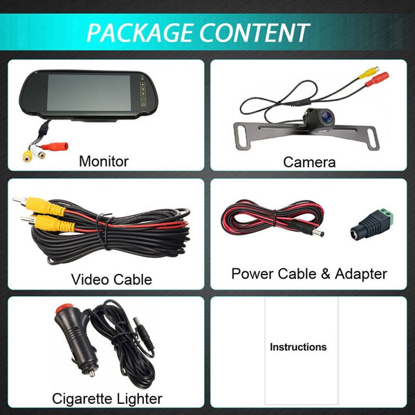 Backup Camera for Trucks 7 inch Dvr Monitor System Waterproof Night Vision Rear View Camera Kit Bla K484-PAU_0JOETM4Q