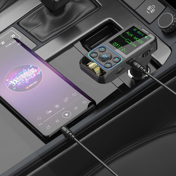 Fm Transmitter Wireless Car Handsfree Bluetooth Mp3 Player Black K484-PAU_0GZA1I34