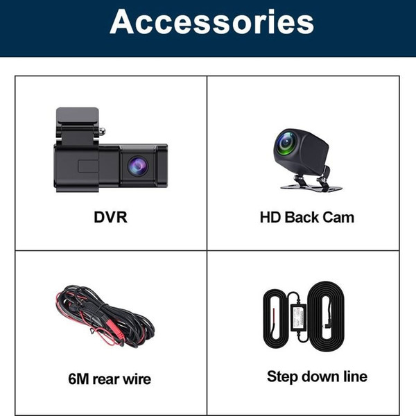 Wifi Dash Cam 2k HD Front Rear Dual Camera Screenless Driving Recorder Phone App Interconnected Car K484-PAU_0INI35JU