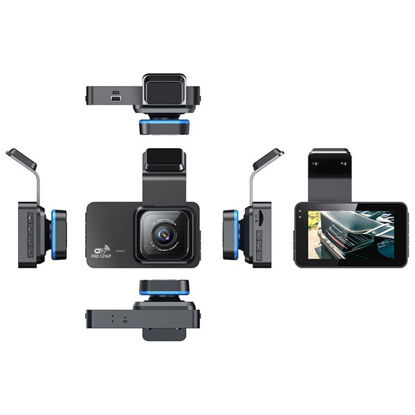WIFI Dash Cam 3 inch IPS Screen Front Rear Dual Dash Camera 120° Wide Angle Driving Recorder Loop R K484-PAU_0JJQ5VAY