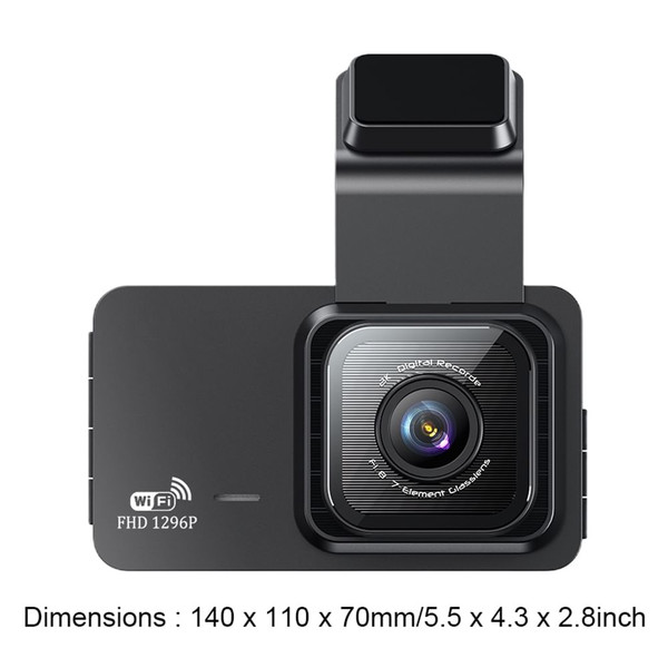 WIFI Dash Cam 3 inch IPS Screen Front Rear Dual Dash Camera 120° Wide Angle Driving Recorder Loop R K484-PAU_0JJQ5VAY