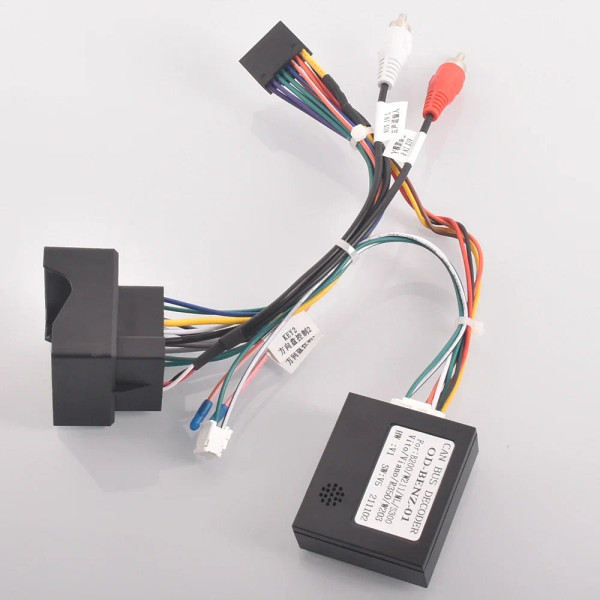 Color Name: Black - Car Radio Stereo Wiring Harness Cable Adapter Android 16pin For Mercedes benz W F640-12000027472986972