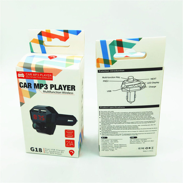 G18 Car Mp3 Player Wireless Bluetooth-compatible Hands-free Dual Usb Car Charger Fm Transmitter Rec K484-PEL_0LWSMBWX