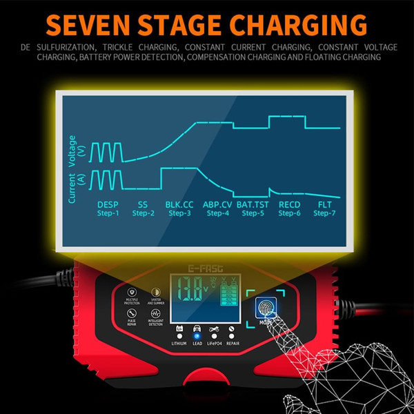 12v 24v Full Automatic Car Battery Charger Lithium Battery Charging Repair Adapter for Lead-acid Ba K484-PAU_0HSBWA2U