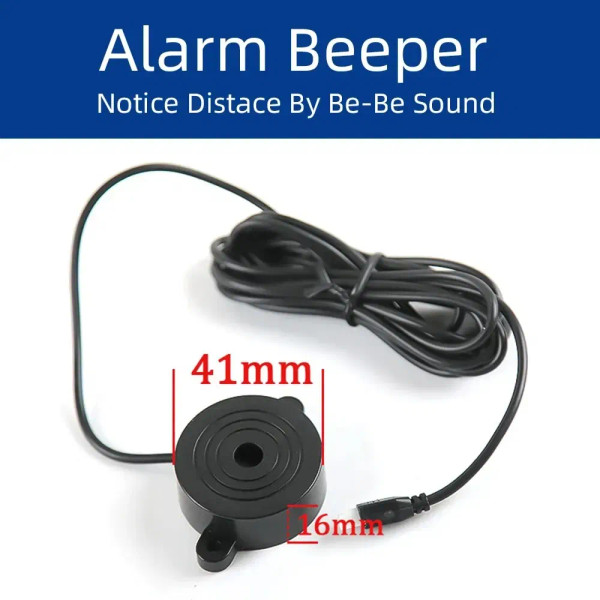 Color Name: WHITE - HIPPBQCC Car Parking Sensor Kit 4 Sensors Buzzer 22mm Reverse Backup Radar Soun F640-12000038714128619