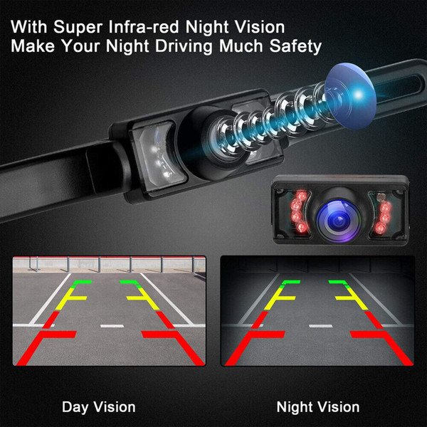 Car Backup Camera Reverse Rear View Camera with 4.3 Inch Foldable Monitor HD 170° Wide Angle Black K484-PAU_0K1Q1FT8
