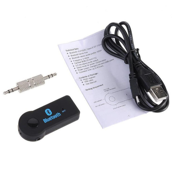 AUX Car Bluetooth Receiver 3.5mm Car Audio Adapter Wireless Connector Automotive Accessories Black  K484-PEL_0CGE041Y