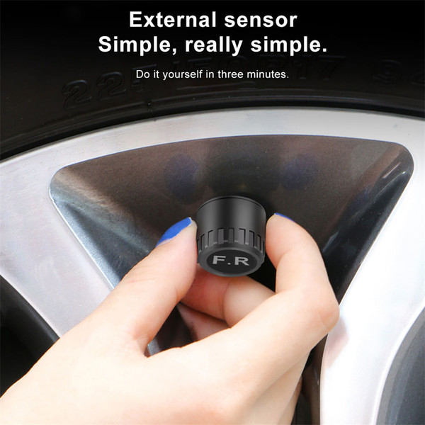 Tire Pressure Monitoring Systems Solar Car Digital Display Wireless Solar Power with Real Time Moni K484-PEL_0RUYUN3R