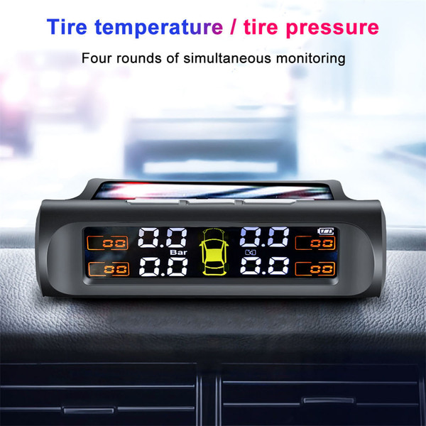 Tire Pressure Monitoring Systems Solar Car Digital Display Wireless Solar Power with Real Time Moni K484-PEL_0RUYUN3R