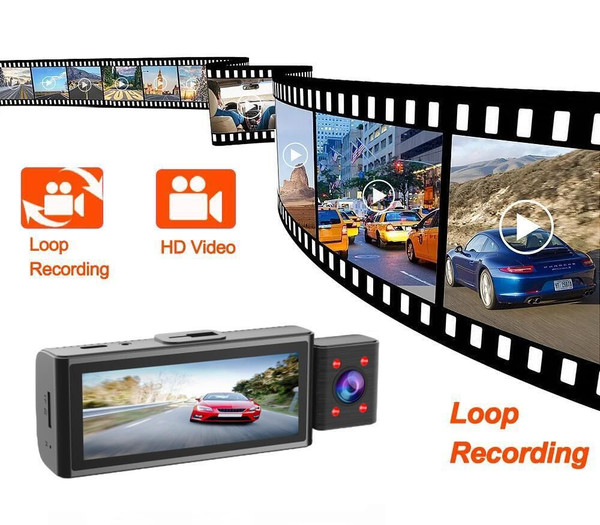 Dash Camera Front and Rear View Car Camera Monitor System Dash Camera Night Vision 3 Channel 2K Das K484-FQZAU_R50W8ZAS