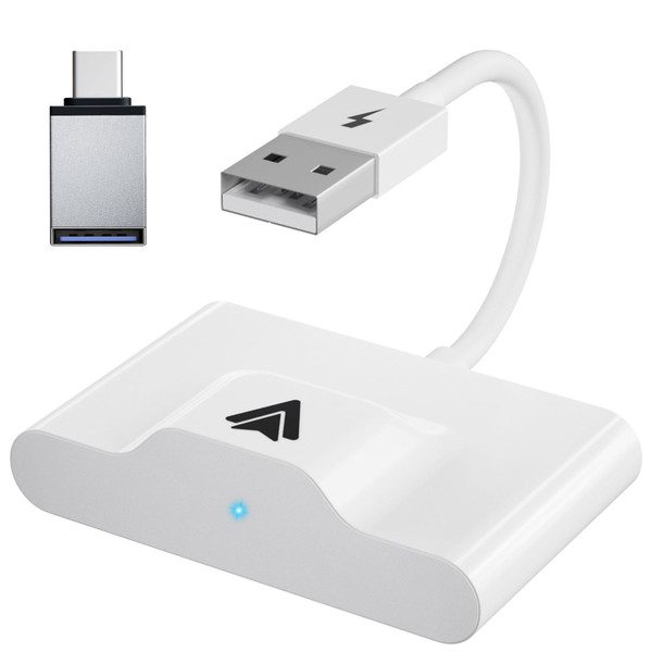 Wireless Adapter for Carplay Android Receiver Mobile Phone Bluetooth Navigation Usb Converter White K484-PEL_0PL0AYRV