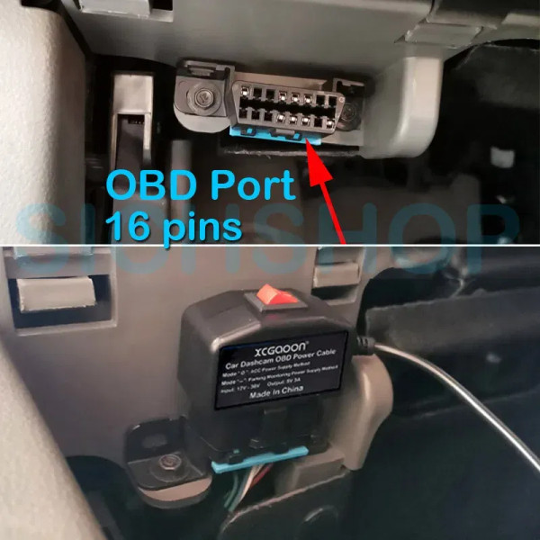 Color Name: Orange - 24Hours Mini Mico USB Ports 5V 3A Car Charge Cable OBD Hardwire Cord 3.5Meters F640-12000023962400348