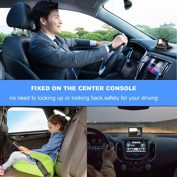 12-24v Car Monitor Folding Screen Display with Cigarette Lighter Power Cord 8-light Camera Black K484-PAU_0IA6UU9Y