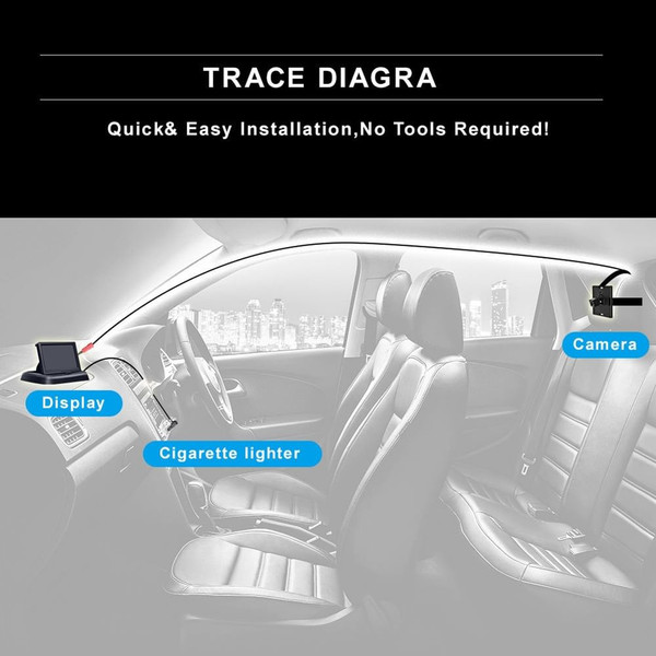 12-24v Car Monitor Folding Screen Display with Cigarette Lighter Power Cord 8-light Camera Black K484-PAU_0IA6UU9Y
