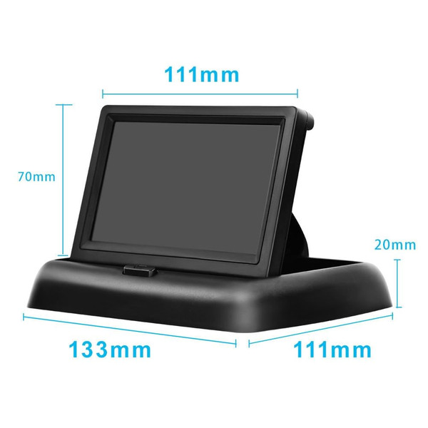 12-24v Car Monitor Folding Screen Display with Cigarette Lighter Power Cord 8-light Camera Black K484-PAU_0IA6UU9Y