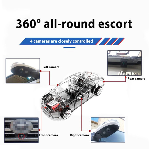 360 Panoramic Camera All-round Wired Ahd720 Dash Cam Night Vision Waterproof for Android Black K484-PAU_0G4BA478