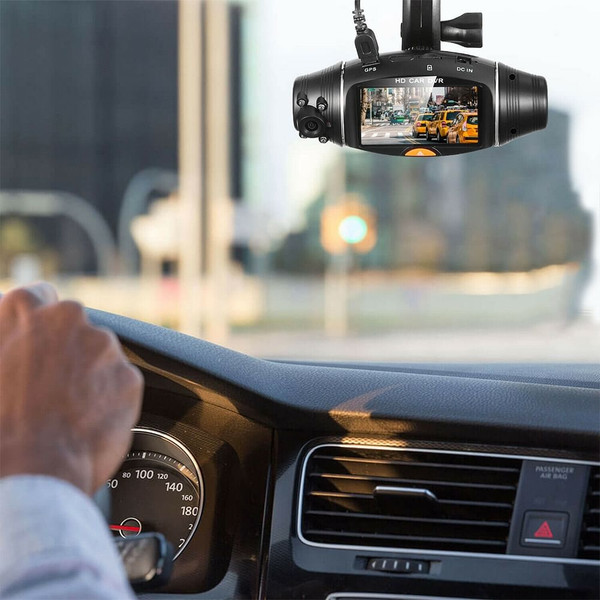 Dual Lens Dash Cam With Mounting Bracket Car Dvr Camera Recorder G-sensor Front + Rear Video 1080p  K484-PAU_0EXOJUB8