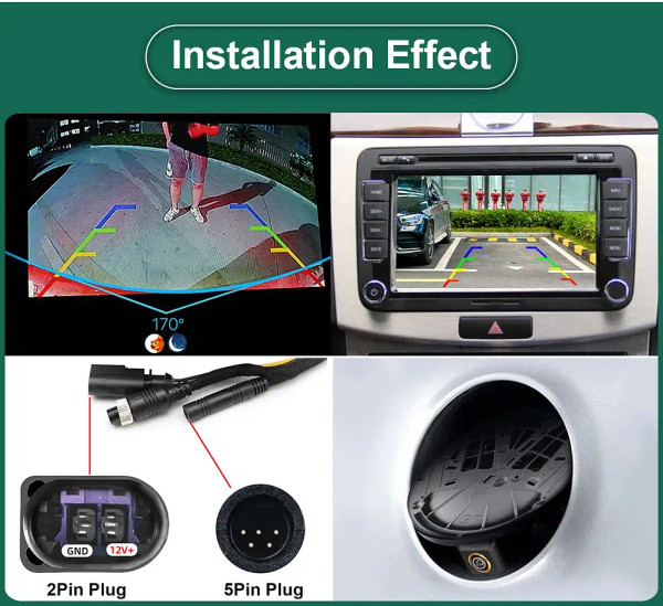Color Name: Orange, Voltage: 12V - 170?° AHD 1080P Flip Emblem Rear View Reverse Backup Camera For  F640-12000038980654278