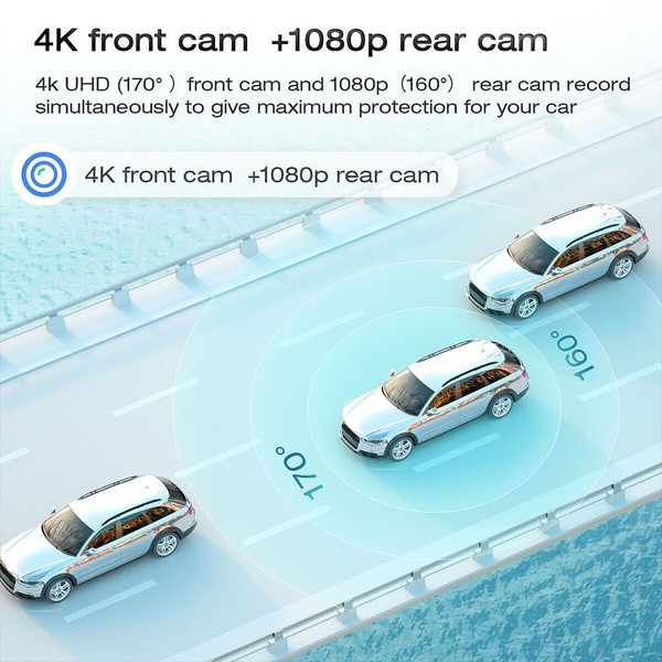 Wifi Dual Dash Cam 4k Gps 12-inch Rear View Mirror Camera HD Car Rear View Dvr Recorder Black K484-PAU_0F7A2I3F