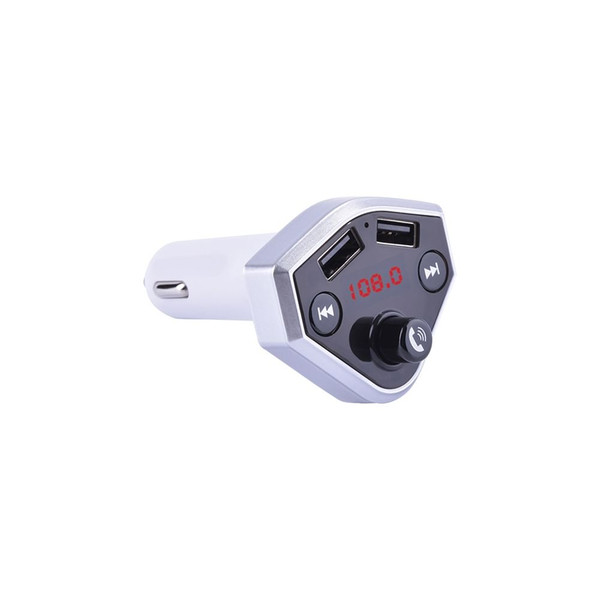 B4 12V 24V Car Cigarette Lighter Socket USB Charger MP3 Player Bluetooth Hands-free Silver K484-PAU_0GJBEPJX